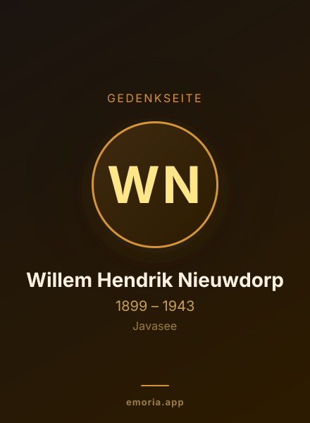 Gedenkportrait von Willem Hendrik Nieuwdorp