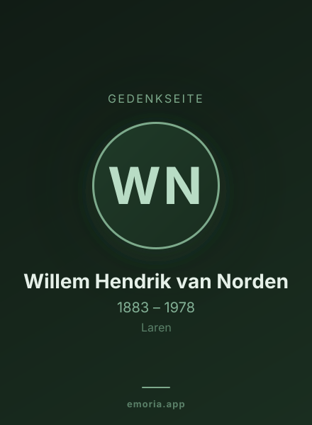 Gedenkportrait von Willem Hendrik van Norden