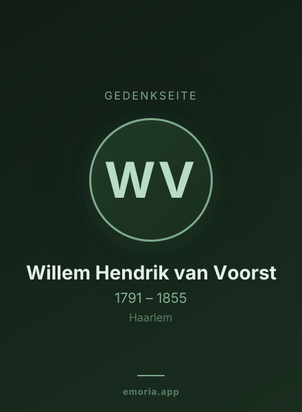 Gedenkportrait von Willem Hendrik van Voorst