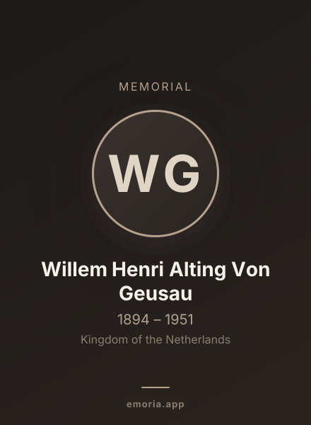 Memorial portrait of Willem Henri Alting Von Geusau