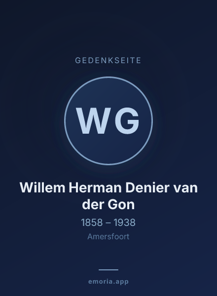 Gedenkportrait von Willem Herman Denier van der Gon