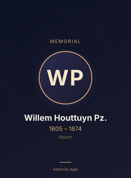 Memorial portrait of Willem Houttuyn Pz.