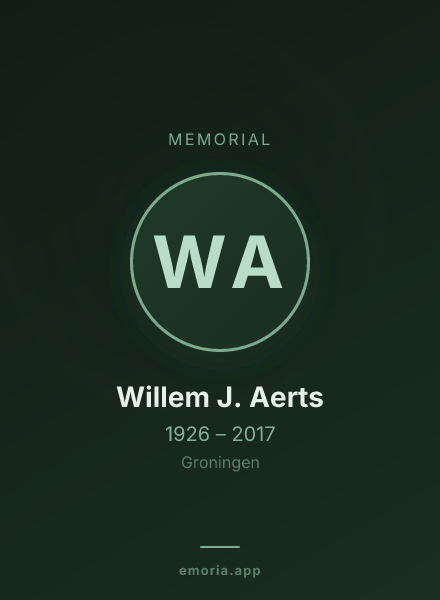 Memorial portrait of Willem J. Aerts