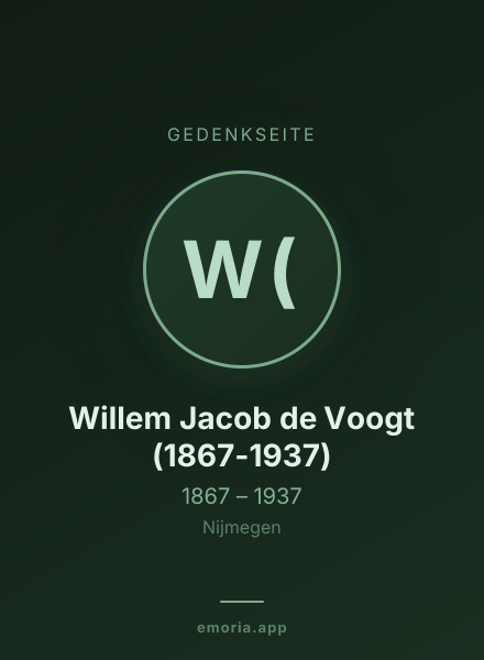 Gedenkportrait von Willem Jacob de Voogt (1867-1937)