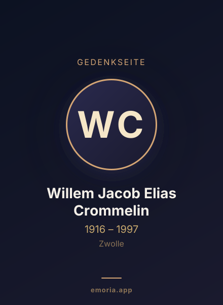 Gedenkportrait von Willem Jacob Elias Crommelin