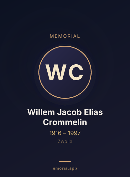 Memorial portrait of Willem Jacob Elias Crommelin