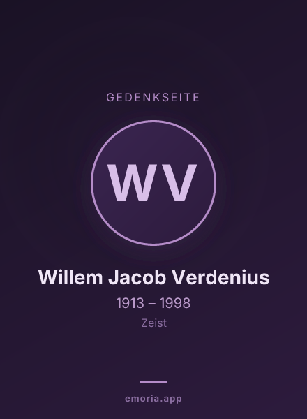 Gedenkportrait von Willem Jacob Verdenius