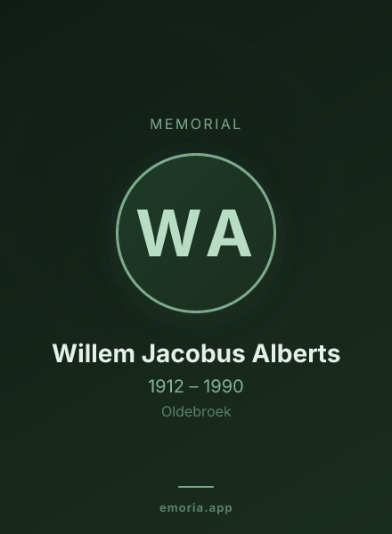 Memorial portrait of Willem Jacobus Alberts