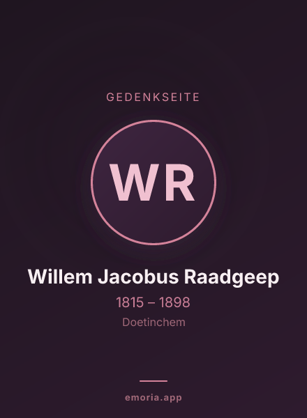 Gedenkportrait von Willem Jacobus Raadgeep