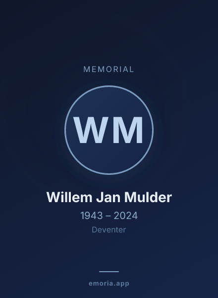 Memorial portrait of Willem Jan Mulder