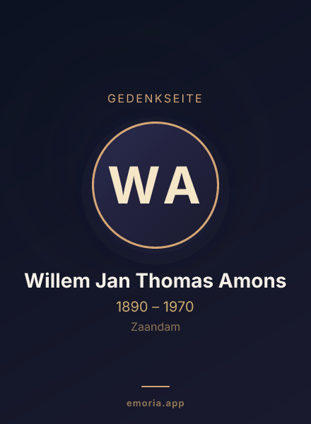 Gedenkportrait von Willem Jan Thomas Amons