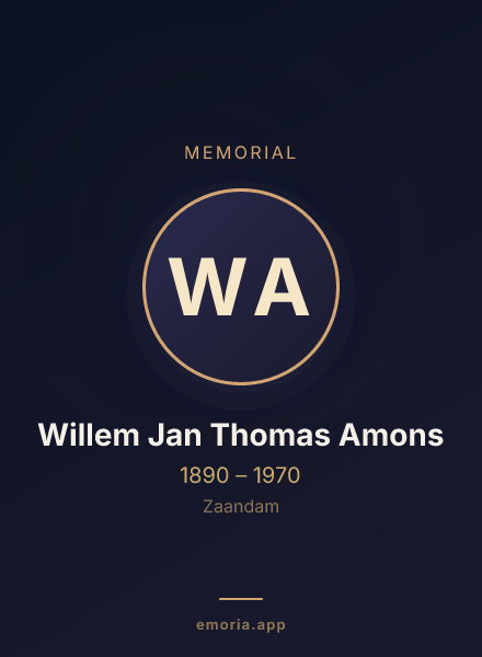 Memorial portrait of Willem Jan Thomas Amons