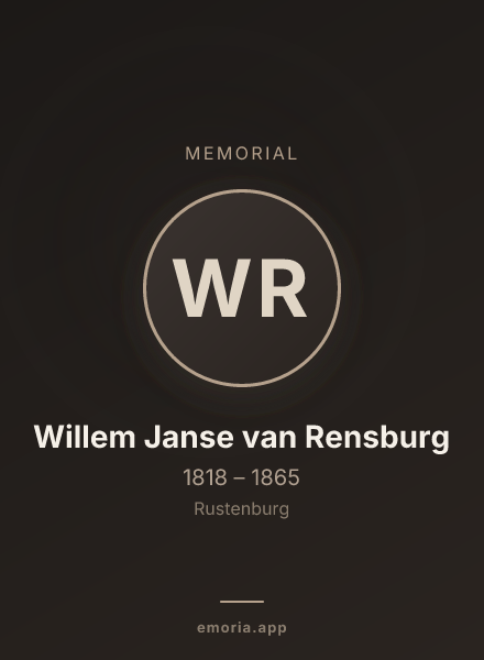 Memorial portrait of Willem Janse van Rensburg