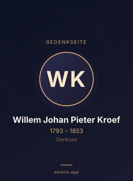 Gedenkportrait von Willem Johan Pieter Kroef