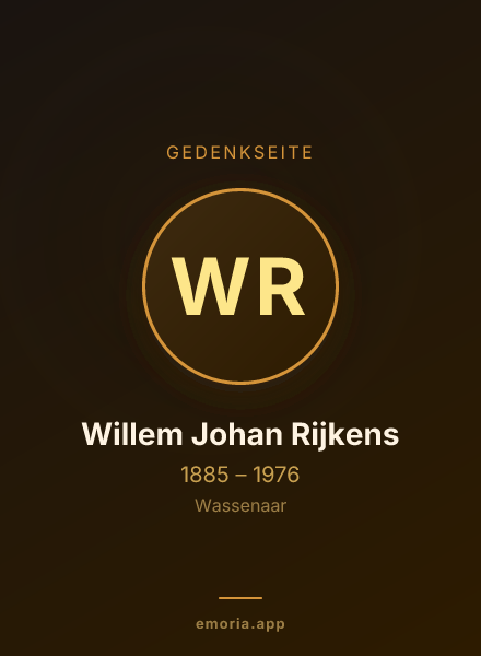 Gedenkportrait von Willem Johan Rijkens