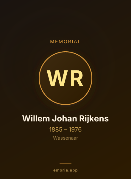 Memorial portrait of Willem Johan Rijkens