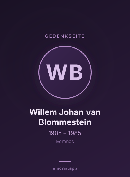 Gedenkportrait von Willem Johan van Blommestein