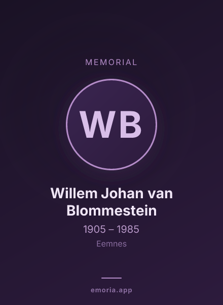 Memorial portrait of Willem Johan van Blommestein