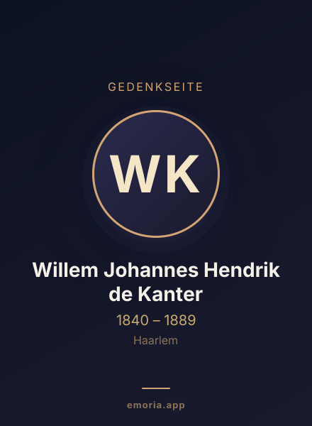 Gedenkportrait von Willem Johannes Hendrik de Kanter