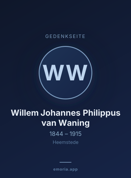 Gedenkportrait von Willem Johannes Philippus van Waning