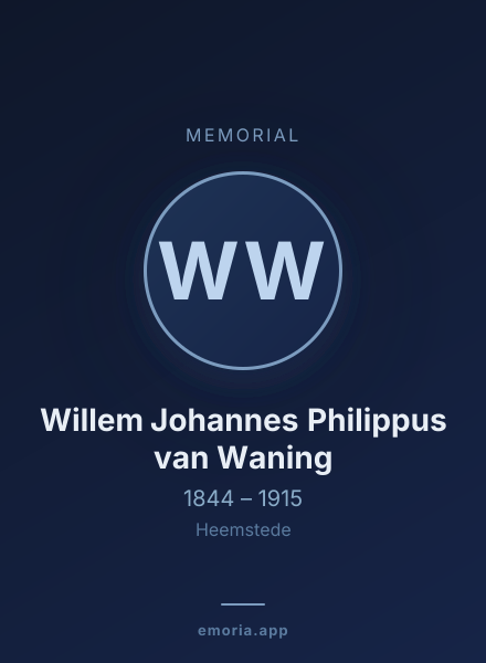 Memorial portrait of Willem Johannes Philippus van Waning