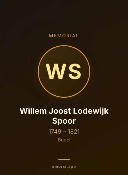 Memorial portrait of Willem Joost Lodewijk Spoor