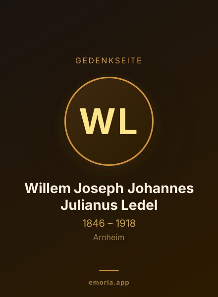Gedenkportrait von Willem Joseph Johannes Julianus Ledel