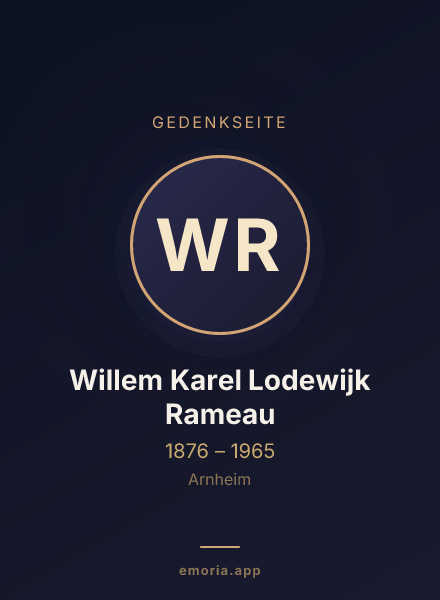 Gedenkportrait von Willem Karel Lodewijk Rameau