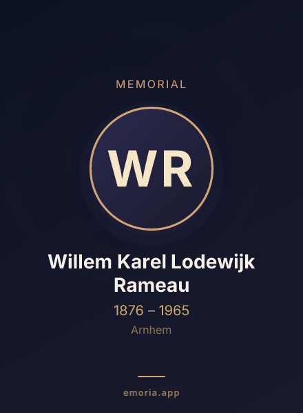 Memorial portrait of Willem Karel Lodewijk Rameau