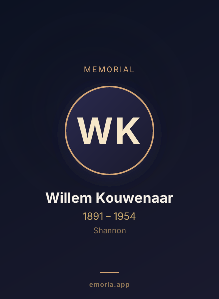 Memorial portrait of Willem Kouwenaar