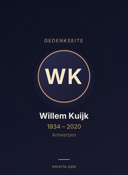 Gedenkportrait von Willem Kuijk