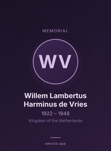 Memorial portrait of Willem Lambertus Harminus de Vries