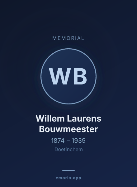 Memorial portrait of Willem Laurens Bouwmeester