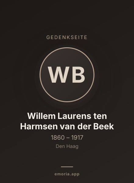 Gedenkportrait von Willem Laurens ten Harmsen van der Beek