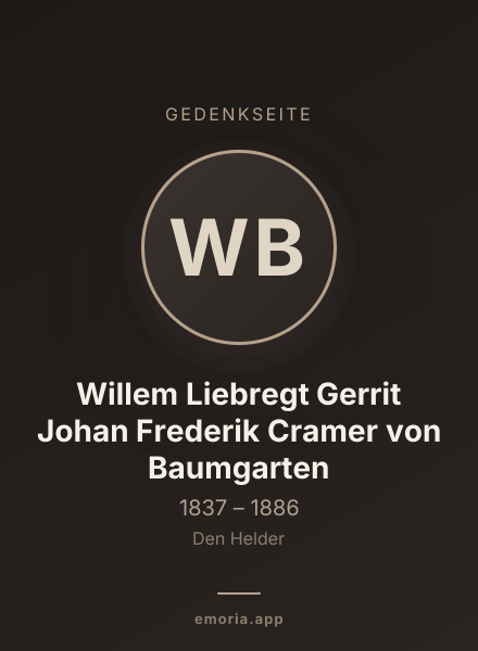 Gedenkportrait von Willem Liebregt Gerrit Johan Frederik Cramer von Baumgarten