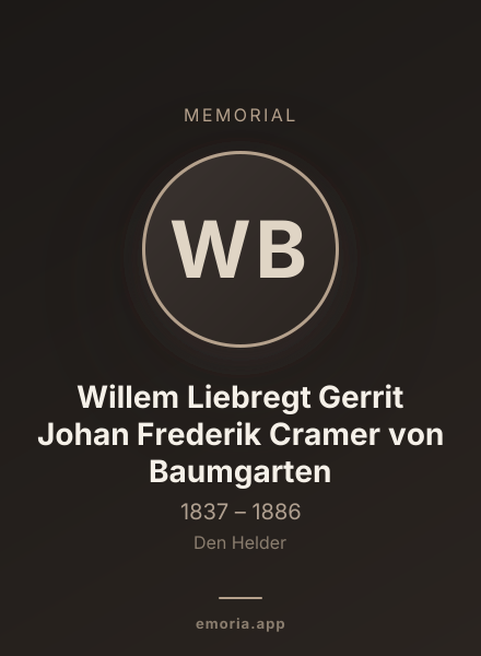 Memorial portrait of Willem Liebregt Gerrit Johan Frederik Cramer von Baumgarten