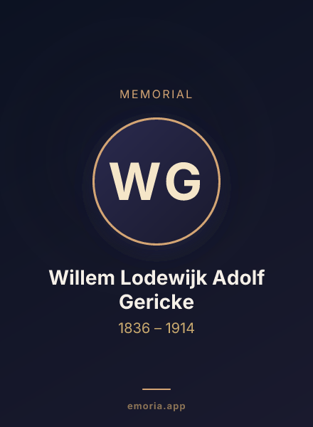 Memorial portrait of Willem Lodewijk Adolf Gericke