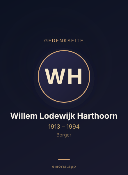 Gedenkportrait von Willem Lodewijk Harthoorn