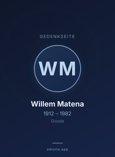 Gedenkportrait von Willem Matena