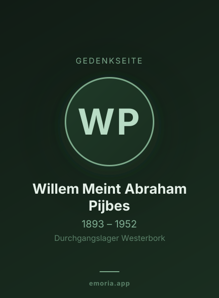 Gedenkportrait von Willem Meint Abraham Pijbes