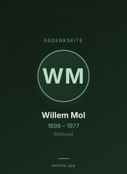 Gedenkportrait von Willem Mol