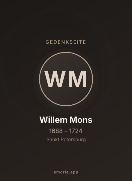 Gedenkportrait von Willem Mons