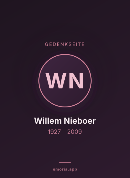 Gedenkportrait von Willem Nieboer