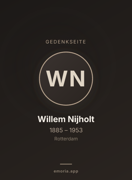 Gedenkportrait von Willem Nijholt
