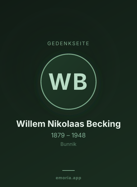 Gedenkportrait von Willem Nikolaas Becking