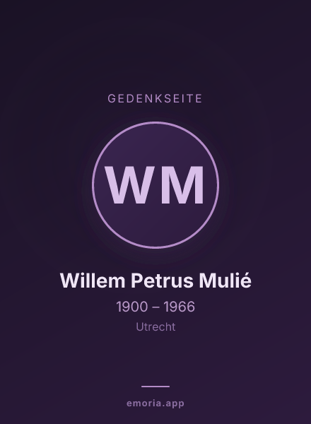 Gedenkportrait von Willem Petrus Mulié