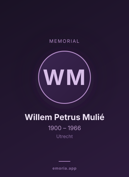 Memorial portrait of Willem Petrus Mulié