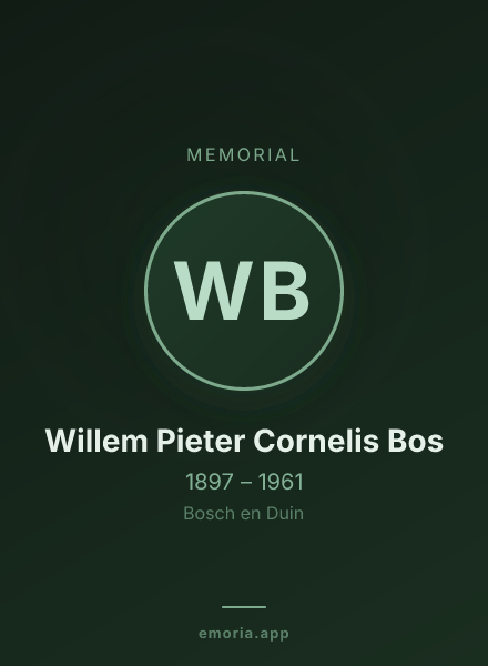 Memorial portrait of Willem Pieter Cornelis Bos