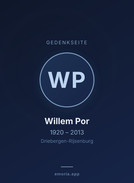 Gedenkportrait von Willem Por
