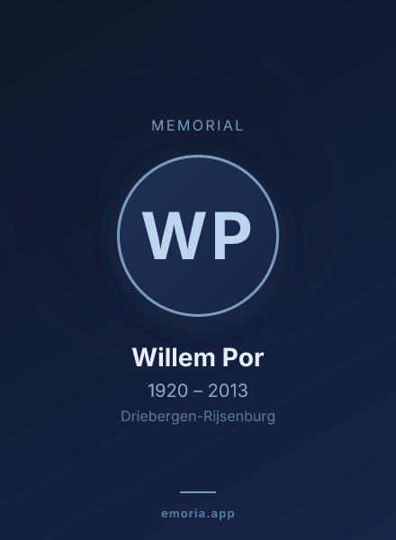 Memorial portrait of Willem Por